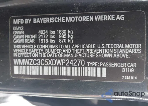 2013 Mini Countryman Cooper S z USA, uszkodzony, nr VIN WMWZC3C5XDWP24270